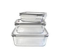 COOK CONCEPT - KB5667 - Plat Récipients Pyrex Verre Four Couvercle Clips Fermeture Boite Conservation Alimentaire Résistante