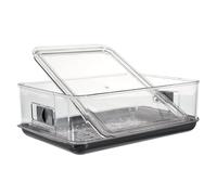 COOK CONCEPT - KB6096 Boîte de Conservation pour Fruits et Légumes 3.5L - 3 Positions de Ventilation - Plateau Égouttoir - Dimensions 27.1 x 18.2 x 9.2 cm - Transparent-Gris