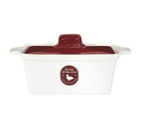 COOK CONCEPT - KC23011 Pot à Foie Gras en Céramique avec Pressoir - Facile à Utiliser - Dimensions 25,5 x 11 x 27 cm - Couleurs Assorties Rouge+Blanc ou Gris+Blanc