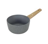 COOK CONCEPT, KC25381, Casserole en Aluminium forgé avec poignée Effet Bois, idéale pour Une Cuisson Rapide et Uniforme, Compatible Induction, Dimensions 20 cm, Couleur Gris Marron