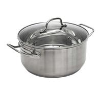 Faitout Avec Couvercle en Verre "Inox" 28cm Argent G