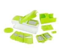 COOK CONCEPT, KD3056, Mandoline avec 5 lames réversibles en acier inoxydable et plastique, design ergonomique, couleurs variées, dimensions 14,3 x 6,3 x 35,5 cm, rouge/orange/violet/vert