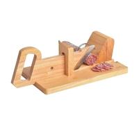 Cook Concept KD3154 Trancheuse à Charcuterie Manuelle La Sélection Brasserie Bois et Inox Beige et Gris H11,8 x 28,6 x 16,8 cm