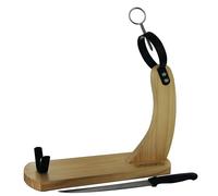 COOK CONCEPT - KD3168, Support à Jambon en Bois avec Couteau Inclus, Facile à Utiliser, Découpe Précise, Conçu pour Bistrot, Dimensions 38 x 14,2 x 39 cm, Marron