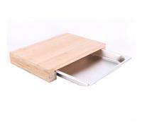 Planche à découper en bambou avec tiroir intégré 38 x 26 cm