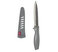 COOK CONCEPT - KD32781, Couteau de Cuisine avec aiguiseur intégré, Design Ergonomique, Polyvalent pour découper, hacher et trancher, en Acier Inoxydable, 23 cm, Gris