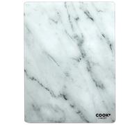 COOK CONCEPT - KD3348 Planche À Découper Rectangulaire En Verre Trempé Effet Marbre - Conçu Pour Découpe Facile - Dimensions 0,4 x 30 x 40 cm - Couleur Gris et Blanc