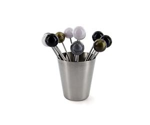 COOK CONCEPT - KU6129 - Pic à bigorneaux en INOX - Pratique pour apéritifs - Lot de 12 - Design Multicolore - Dimensions 3,6 x 3,6 x 4,1 cm - Idée Cadeau
