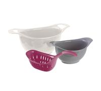 COOK CONCEPT - KU6421, Lot de 3 Passoires Alimentaires Pratiques - 3 Tailles Adaptées à Vos Besoins - Conçues pour la Cuisine - Multicolore - 33x18x14.3 cm