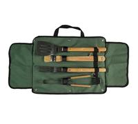 COOK CONCEPT - KU6595 Ustensiles de Barbecue Acier Inoxydable - Ensemble 4 Outils Pratiques et Élégants, Design Compact, Grillades, Noir, Marron, Argent, Taille Standard