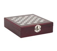 COOK CONCEPT, KV0018, Coffret Vin 4 Pièces avec Échiquier, Accessoires Complets pour Dégustation et Apéritif, Design Élégant et Durable, Idéal Cadeau, Marron, Taille Unique