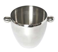COOK CONCEPT KV7352 Ice Bucket with Handles, Cavittier-Teke, Silver, Stainless Steel, Metal, Stainless Steel, Diameter 20 x Height 14.2 cm