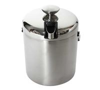 COOK CONCEPT - KV7353 Seau À Glace en Métal avec Couvercle et Pince - Conçu pour Apéritifs et Cocktails - Isolation Thermique - Dimensions 14 x 13,5 x 13,5 cm - Couleur Argent