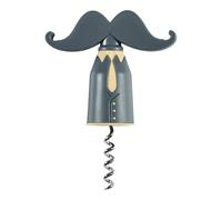 COOK CONCEPT - KV7431 - Tire - Bouchon Ludique en Forme de Moustache - Idéal pour Servir Vos Vins avec Élégance Dimensions : 10 x 13,5 x 3,5 cm - Couleur Gris