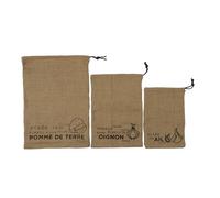 COOK CONCEPT Lot de 3 Sacs de Conservation en Jute Cuisine Noir