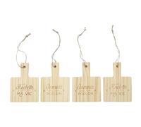 Cook Concept – Repose-poêlons Raclette – Lot de 4 – Bois naturel marron – 7 x 10 x 13,7 cm