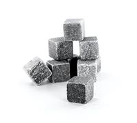 COOK CONCEPT Lot de 9 Pierres à Whisky Réutilisables avec Boîte Gris | Pierre, lot de 9 pierres à whisky, rafraîchit sans diluer, réutilisables, boîte de rangement, idée cadeau, gris
