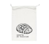 COOK CONCEPT Sac à Pain en Toile Conservation 36 cm Beige et Noir | Toile de coton, sac à pain, format 36 cm, conservation, garde le pain frais, lavable, beige et noir