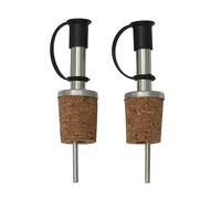 COOK CONCEPT Saveur & Dégustation KA1313 Bouchon liège Bec verseur - 2 pcs, INOX PP, Argent Noir, 2,4 x 2,4 x 9,5 cm