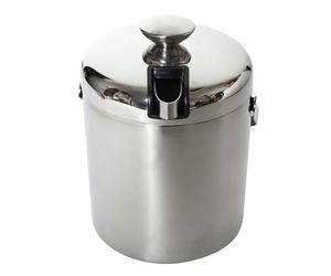 COOK CONCEPT Seau à Glace en Métal avec Couvercle et Pince Argent