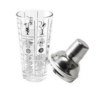 COOK CONCEPT Shaker à cocktail en verre avec 6 recettes 45 cl
