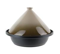 COOK CONCEPT - Tajine Induction Fonte Aluminium Ronde Vitro-Ceramique Inox Taupe Cuisine Plat Cuisson 30,20 x 30,20 x 23 cm