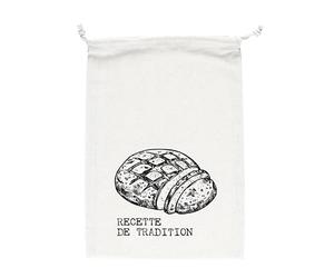 COOK CONCEPT - TX7229, Sac à Pain en Toile pour Conservation, Pratique et Élégant, Conçu pour Transporter Votre Pain, Dimensions 36x26cm, Couleur Beige-Noir