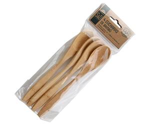 COOK CONCET - KA3900 - Cuillère Bambou x4 Art de la table Jetable Réutilisable Fête événement Célébration Anniversaire