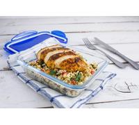 Cook & Go - Lot De 3 Lunchbox Rectangulaires Identiques - 0,8l - Verre Borosilicate - Compatible Four, Micro-Ondes Et Lave-Vaisselle - Made In France