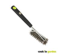 Cook’in Garden - Brosse Aimantée à Double Tête, Nettoyage Facile de Grilles de Barbecue et Plancha, Manche Soft Touch avec Aimant Intégré pour Rangement Simplifié