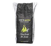 Cook’in Garden - Sac de Charbon de Bois 40L, Qualité Restaurant, Gros Charbon FSC® 100%, Fabriqué en Europe, Idéal Barbecue Extérieur Terrasse Jardin, Allumage Facile