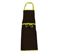 Cook’in Garden - Tablier de Cuisine Noir et Vert, 100% Coton Unisexe, Avec Poche Ventrale et Lien Ajustable, Accessoire Pratique pour Barbecue, Plancha et Cuisine Extérieure