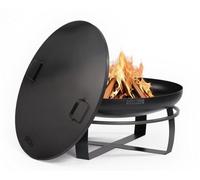 COOK KING Brasero de jardin VIKING avec couvercle, acier, 80 cm de diamètre, 36 cm de hauteur, fait à la main