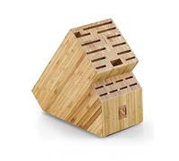 Cook N Home Grand bloc de couteaux en bambou à 20 emplacements sans couteaux, support de couteaux de cuisine, peut contenir plusieurs couteaux de grande taille, fentes plus larges pour un rangement plus facile