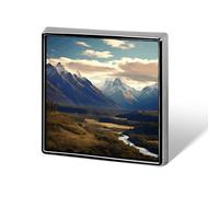 Cook National Park Épinglette carrée en métal pour femme Motif paysage du parc national