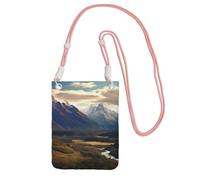 Cook National Park Mountain Landscape Sac à bandoulière étanche pour téléphone portable pour femme et homme avec sangle réglable