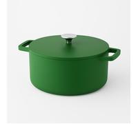 Cook & Pan - Cocotte en fonte Go Green 28 cm - 6,5 litres- Induction - Sans PFAS- Revêtement Antiadhésif en Céramique- Fonte- Vert