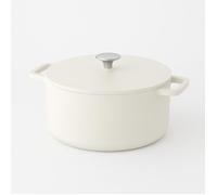 Cook & Pan - Cocotte en fonte Go Ivory 24 cm - 4 litres- Induction - Sans PFAS- Revêtement Antiadhésif en Céramique- Fonte- Crème