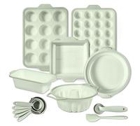 COOK WITH COLOR Lot de 17 moules à muffins en silicone anti-adhésif et facile à nettoyer avec cadre en métal robuste pour plus de stabilité, moules à gâteau flexibles, tasses à mesurer et cuillères