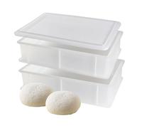 CookandSupply Conteneur pour Levée de Pizza et Pain - Bacs à Pâte Certifiés Contact Alimentaire - Made in Italy - 2 Bacs Empilables 40x30x10 + 1 Couvercle