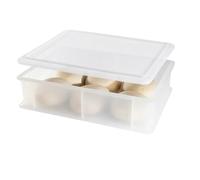 CookandSupply Conteneur pour Levée de Pizza et Pain BPA-free - Bac à Pâte Certifié Contact Alimentaire - Made in Italy - 1 Bac Empilable 40x30x10 + 1 Couvercle