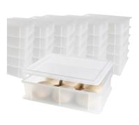 CookandSupply Conteneur pour Levée de Pizza et Pain BPA-free - Bacs à Pâte Certifiés Contact Alimentaire - Made in Italy - 30 Bacs Empilables 40x30x10 + 30 Couvercles