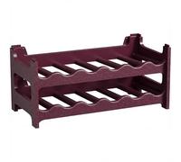 CookandSupply x TheWV Cave à Vin Plastique Modulaire Empilable, Casier Bouteilles Effet Cuir Martelé, 6 Bouteilles par Module, Étagère Range Bouteilles Gain de Place - Rouge Bourgogne, 12