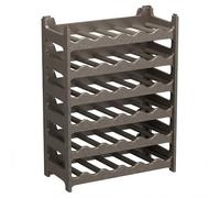 CookandSupply x TheWV Cave à Vin Plastique Modulaire Empilable, Casier Bouteilles Effet Cuir Martelé, 6 Bouteilles par Module, Étagère Range Bouteilles Gain de Place - Marron Corten, 36