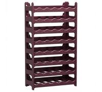 CookandSupply x TheWV Cave à Vin Plastique Modulaire Empilable, Casier Bouteilles Effet Cuir Martelé, 6 Bouteilles par Module, Étagère Range Bouteilles Gain de Place - Rouge Bourgogne, 48