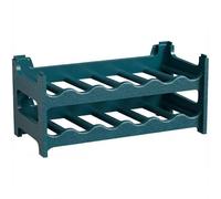 CookandSupply x TheWV Cave à Vin Plastique Modulaire Empilable, Casier Bouteilles Effet Cuir Martelé, 6 Bouteilles par Module, Étagère Range Bouteilles Gain de Place - Vert pétrole, 12