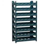 CookandSupply x TheWV Cave à Vin Plastique Modulaire Empilable, Casier Bouteilles Effet Cuir Martelé, 6 Bouteilles par Module, Étagère Range Bouteilles Gain de Place - Vert pétrole, 48