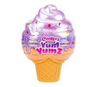 Cookeez Makery Yum Yumz Lot de 2 cornets de crème glacée à personnaliser pour ajouter des ingrédients et découvrir 2 animaux de compagnie en peluche super mignons parfumés à l'intérieur d'un cornet de