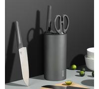 COOKER KING Bloc à couteaux en acier inoxydable, support de comptoir pour couteaux, organisateur de couteaux, ensemble de couteaux à découper pour la cuisine