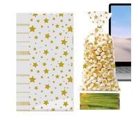 Cookie Bags - Star Theme Treat Packaging, Holiday Party Gift Wrap, Ideal for Snacks and Candy for Christmas Halloween Events Baking and Gifting, 50-Pack Clear Star Design